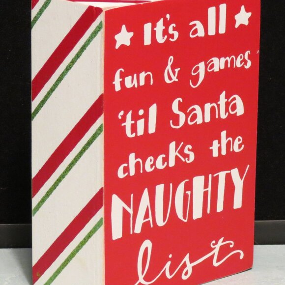 Three Girls and a Wish It's All Fun & Games….Wooden Christmas Sign/3.5"x5" - Picture 3 of 3